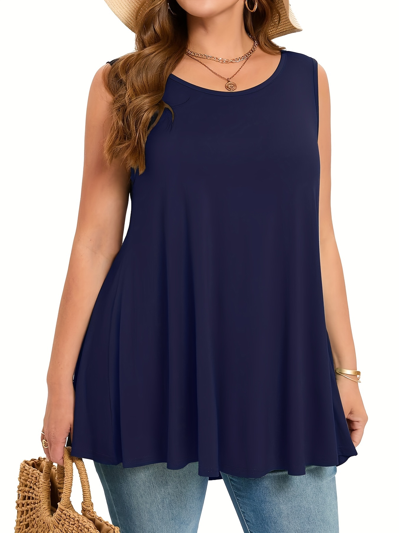 Summer Clothing Clearance - Canotta semplice e solida taglie forti