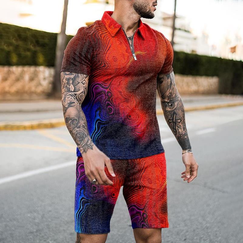 Summer Clothing Styles Men - Completo Estivo con Cerniera, Tuta 2
