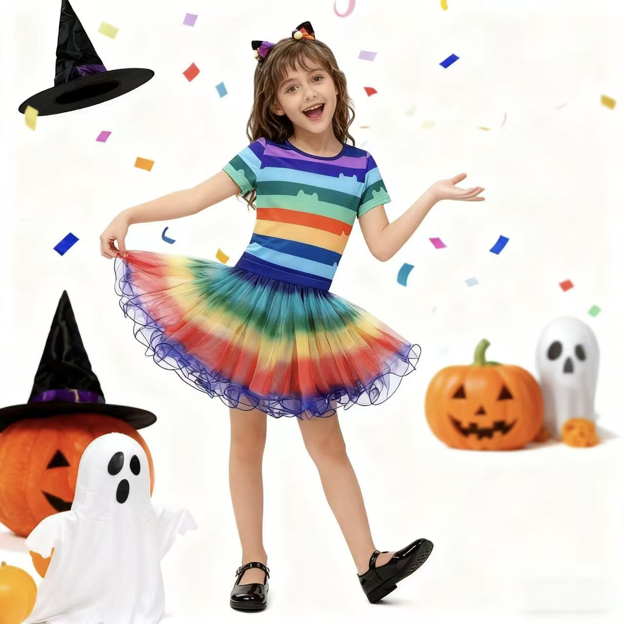Summer Kids Clothing - Set di T-shirt a righe arcobaleno
