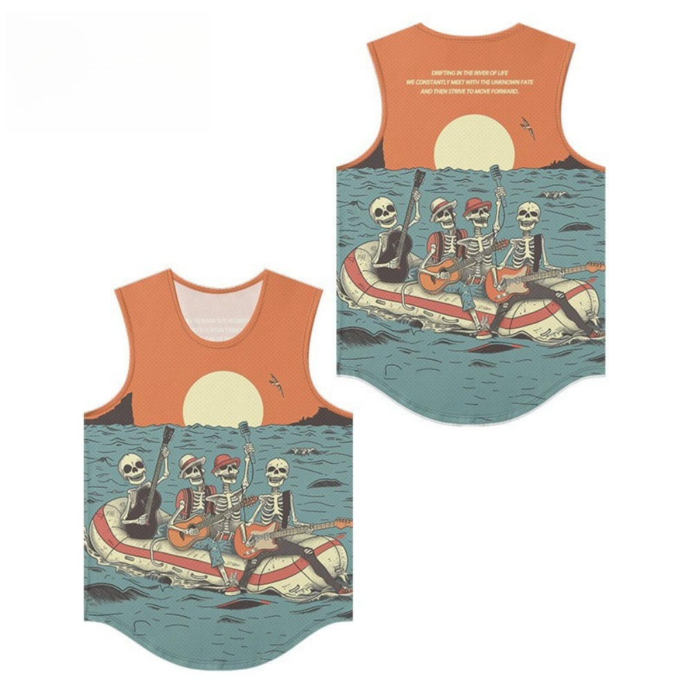 Summer Clothing Essentials Men - Gilet da uomo stampato con fascia