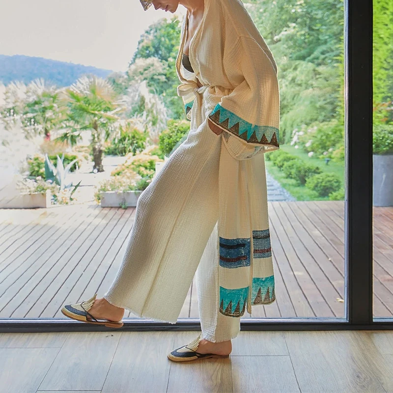 Summer Gauze Clothing - Mussola 100% Garza di cotone Pantaloni