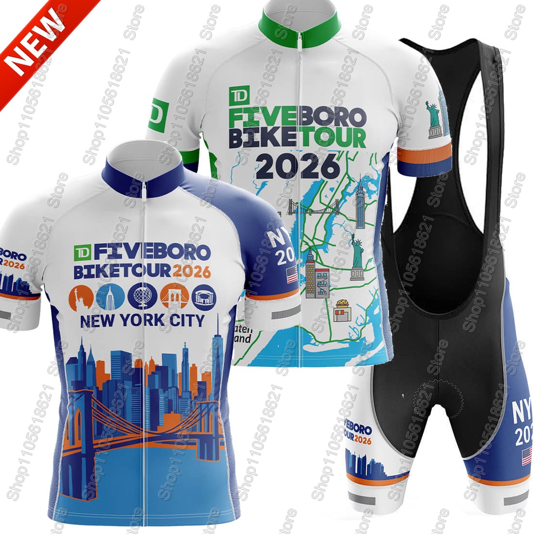 Summer Clothing Nyc - Completo Maglia e Pantaloncini da Ciclismo