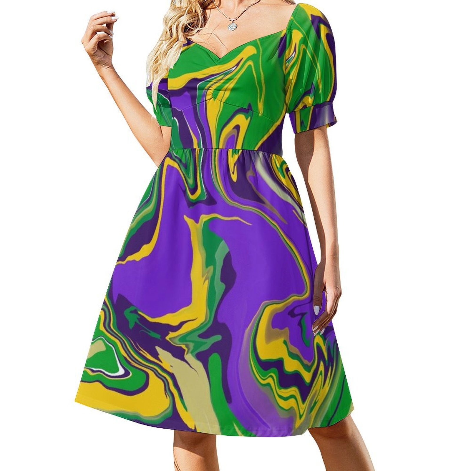 Mardi Gras Marble Swirl Patter - Summer Clothing Patterns recensione e prezzo